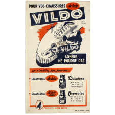 Buvard publicitaire. Vildo. Pour vos chaussures de toile.