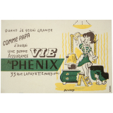 Buvard publicitaire. Assurance Vie Au Phénix. Ménage. 