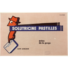 Buvard publicitaire. Solutricine pastilles. Soins de la gorge.