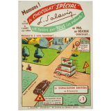 Buvard publicitaire. La signalisation routière en 8 buvards N°1. Chocolat Spécial L. Salavin. 