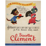 Buvard publicitaire. Biscottes Clément. Le pays du sourire. 