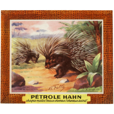Buvard publicitaire. Pétrole Hahn. Porc-épic.