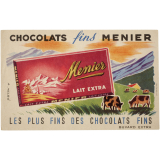 Buvard publicitaire. Chocolat Menier. Lait extra.