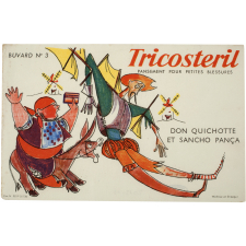 Buvard publicitaire. Tricosteril. Don Quichotte et Sancho Pança.