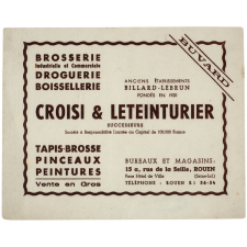 Buvard publicitaire. Droguerie Croisi & Leteinturier. Rouen.
