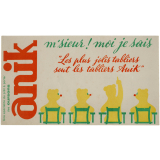 Buvard publicitaire. Anik. Une spécialité du prêt-à-porter des oursons.