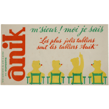 Buvard publicitaire. Anik. Une spécialité du prêt-à-porter des oursons.