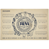 Buvard publicitaire. Jeu de lettres. Jalna, la marque pour l'enfant.