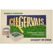 Buvard publicitaire. Ch. Gervais. Fromages frais pasteurisés.