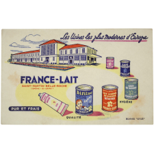 Buvard publicitaire. France-Lait. Les usines les plus modernes d'Europe.