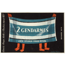 Buvard publicitaire. 2 Gendarmes. Linge éponge - Chaine retors.