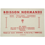 Buvard publicitaire. Boisson normande. Saine - pétillante - hygiénique - la plus économique.