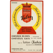 Buvard publicitaire. Lotion capillaire Fabre.