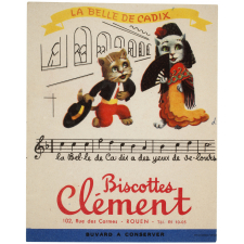 Buvard publicitaire. Biscottes Clément. La Belle de Cadix. 