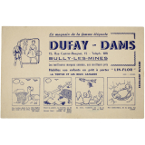 Buvard publicitaire. La tortue et les deux canards. Dufay-Dams, le magasin de la femme élégante.