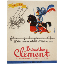 Buvard publicitaire. Biscottes Clément. Faust. 