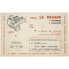 Buvard publicitaire. Les papiers Canson pour le dessin.