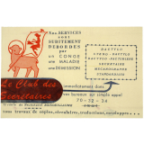 Buvard publicitaire. Le club des Secrétaires immédiatement dans vos bureaux sur simple appel. Bois-Guillaume.