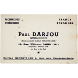 Buvard publicitaire. Paul Darjou Généalogiste.