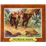 Buvard publicitaire. Pétrole Hahn. Jeunes chimpanzés.