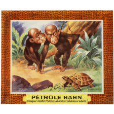 Buvard publicitaire. Pétrole Hahn. Jeunes chimpanzés.
