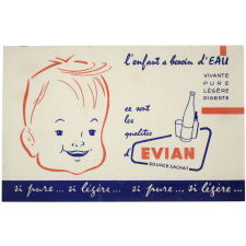Buvard publicitaire. Evian. Source Cachat.