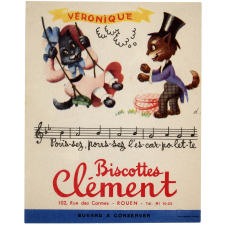 Buvard publicitaire. Biscottes Clément. Véronique. 