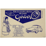 Buvard publicitaire. Faites les nouvelles collections des jouets Gerber.