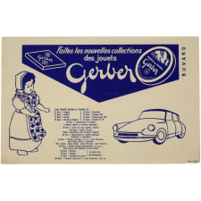 Buvard publicitaire. Faites les nouvelles collections des jouets Gerber.