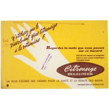 Buvard publicitaire. Citroneige, crème au jus de citron naturel.
