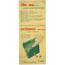Buvard publicitaire. Classeur Extendos ménager.