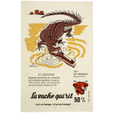 Buvard publicitaire. La vache qui rit. Le Crocodile. 