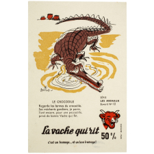 Buvard publicitaire. La vache qui rit. Le Crocodile. 