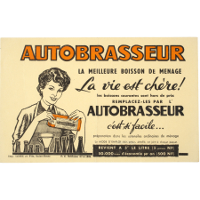 Buvard publicitaire. Autobrasseur. La meilleure boisson de ménage.