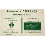 Buvard publicitaire. Pharmacie Defrance à Neufchâtel-en-Bray. 