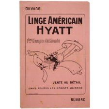 Buvard publicitaire. Linge Américain Hyatt.