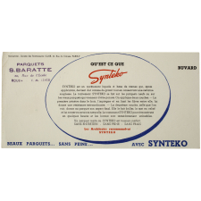 Buvard publicitaire. Beaux parquets sans peine avec Synteko.
