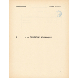 Sciences physiques : matériel didactique. I L. - Physique atomique