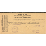 Attestation provisoire du Certificat d'aptitude professionnelle : spécialité couture flou