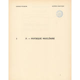 Sciences physiques : matériel didactique. I P. - Physique nucléaire