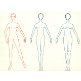 Croquis de modèles féminins de couture