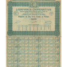 Enfance coopérative : Obligation de cinq cent francs au porteur