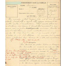 Bon de devoir : L'Enseignement dans la famille : Composition française