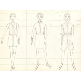 Croquis de modèles féminins avec 3 tenues