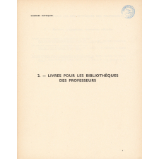 Sciences physiques. II. 2. - Livres pour les bibliothèques des professeurs