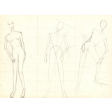 Croquis de modèles féminins de couture