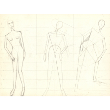Croquis de modèles féminins de couture
