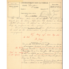 Bon de devoir : L'Enseignement dans la famille : Composition française