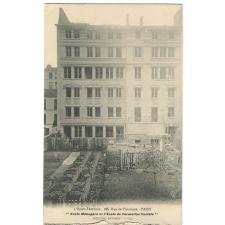 Carte double: L'Union Familiale 185 rue de Charonne Paris / Ecole Ménagère et l'Ecole de Formation Sociale / L'Hygiène et la Cuisine au Jardin d'Enfants.