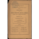 Mémoires et documents scolaires publiés par le Musée Pédagogique. Bibliothèques scolaires. Catalogue d'ouvrages de lecture. Janvier 1891.